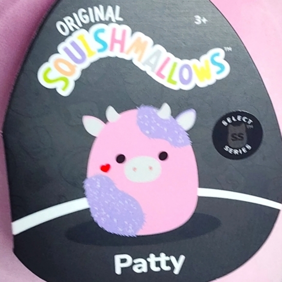 🖤 PATTY 🐄❤️ Select Series Valentine 2024 Pink Purple & Silver Cow Squishmallow - Picture 2 of 6
